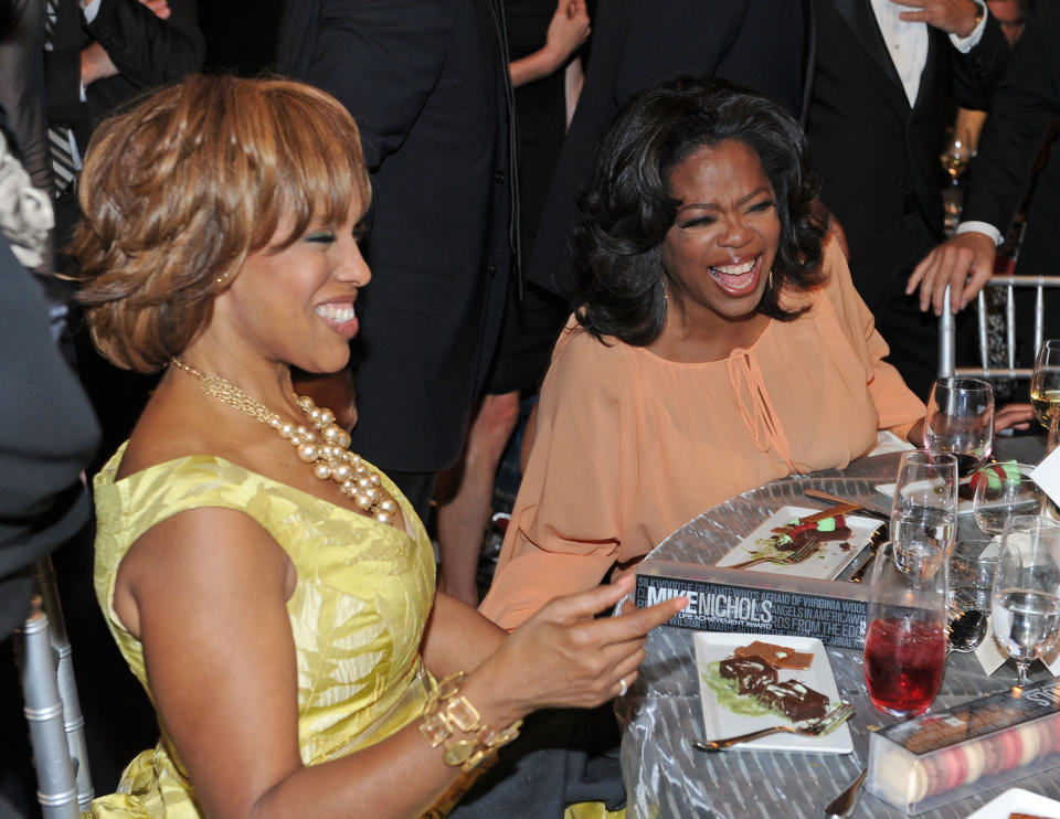 CULVER CITY, CA - JUNE 10:  Oprah Winfrey (R) and Gayle King in the audience during the 38th AFI Life Achievement Award honoring Mike Nichols held at Sony Pictures Studios on June 10, 2010 in Culver City, California. The AFI Life Achievement Award tribute to Mike Nichols will premiere on TV Land on Saturday, June 25 at 9PM ET/PST.  (Photo by Frazer Harrison/Getty Images for AFI)