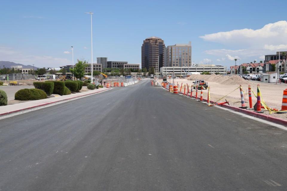 construction of f1 circuit for the las vegas formula one grand prix