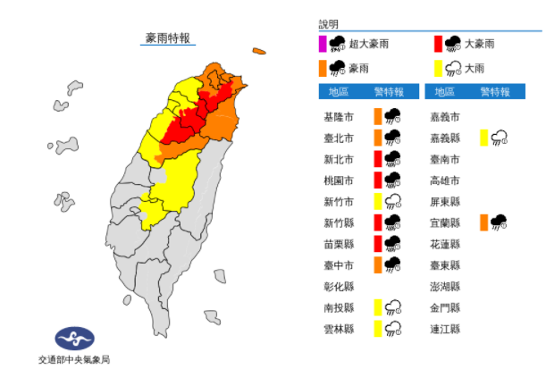 快新聞／烟花雨彈發威！　氣象局發「豪雨特報」：4縣市升級大豪雨