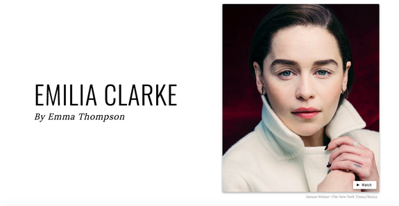 Emilia Clarke's Time 100 profile.