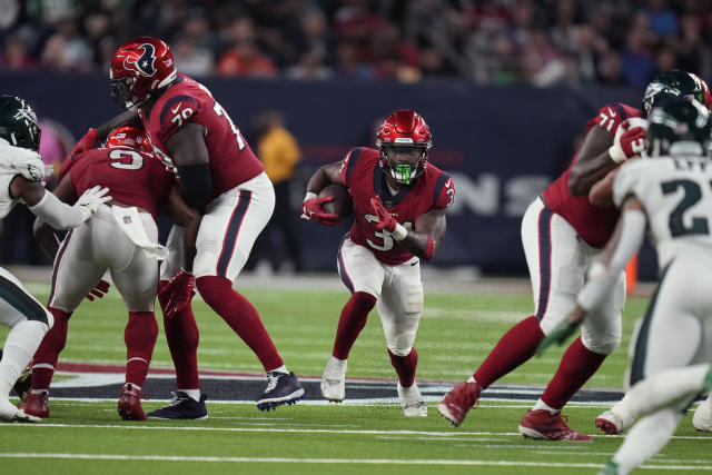 The Houston Texans line up at the scrimmage line against the Philadelphia  Eagles during an NFL football game in Houston, Thursday, Nov. 3, 2022. (AP  Photo/Tony Gutierrez Stock Photo - Alamy