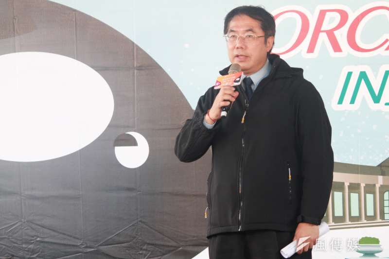 20201205-台南市長黃偉哲5日出席台北市自來水園區活動，並上台致詞。（方炳超攝）