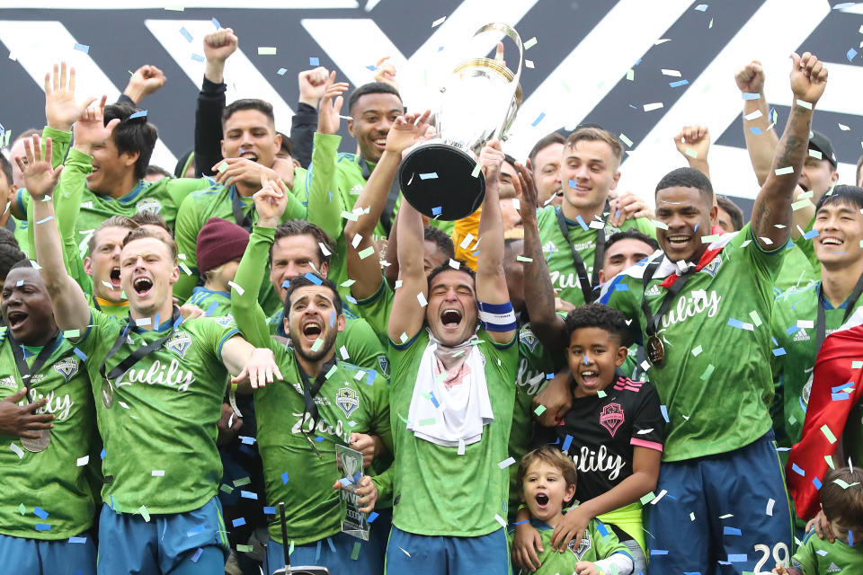 The defending champion Seattle Sounders and MLS's 25 other teams will return to action July 8. (Abbie Parr/Getty Images)