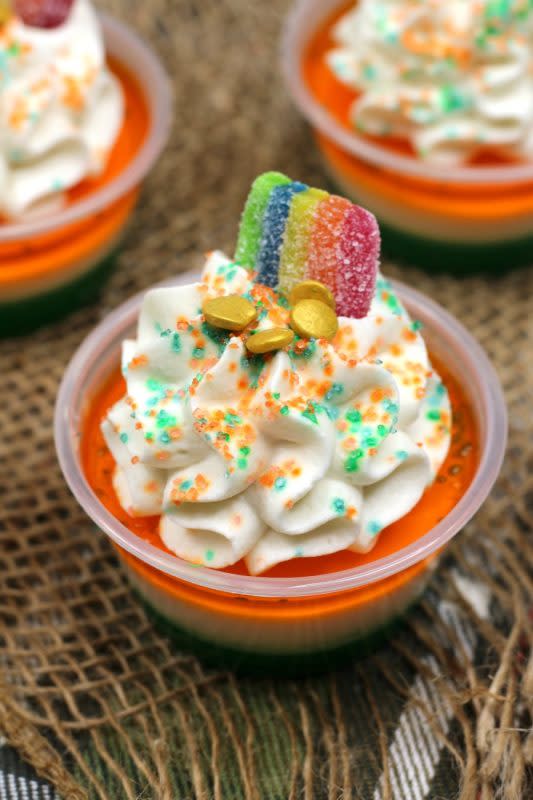 <p>Sparkles to Sprinkles</p><p>These will be a hit at your St. Paddy's Day party!</p><p><strong>Get the recipe: <a href="https://www.sparklestosprinkles.com/st-patricks-day-jello-shots/?fbclid=IwAR2jK0QjuQ2-tAMxSr49iG_Jt8PAZ_LwtPAgWzxLKLpV3zt21KA3_hkld3I" rel="nofollow noopener" target="_blank" data-ylk="slk:St. Paddy's Day Jello Shots;elm:context_link;itc:0;sec:content-canvas" class="link ">St. Paddy's Day Jello Shots</a></strong></p><p><strong>Related: </strong><strong><a href="https://parade.com/1079921/kristamarshall/green-jello-salad-mormon-recipe/" rel="nofollow noopener" target="_blank" data-ylk="slk:Green Jello Salad Recipe;elm:context_link;itc:0;sec:content-canvas" class="link ">Green Jello Salad Recipe </a></strong></p>