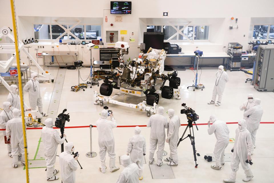 Members of the media were invited to NASA's Jet Propulsion Laboratory to view the 2020 Mars Rover. The Mars 2020 rover will launch in July-August 2020.
