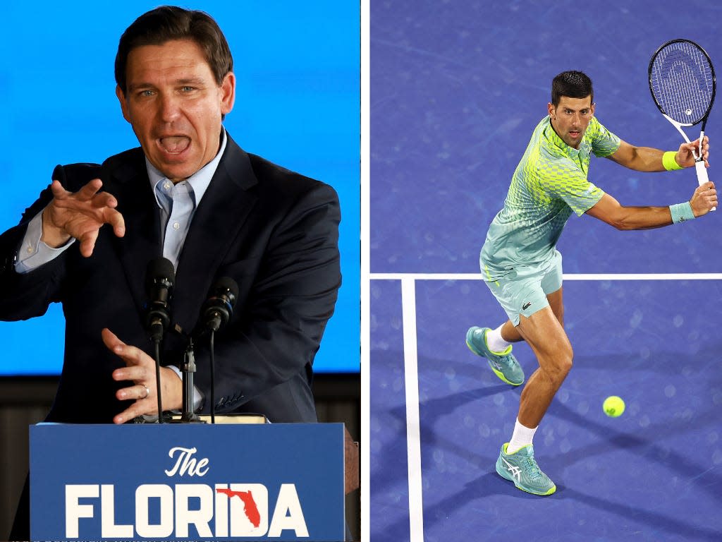 Florida Gov. Ron DeSantis said he would send a boat to bring in Djokovic for Miami Open.