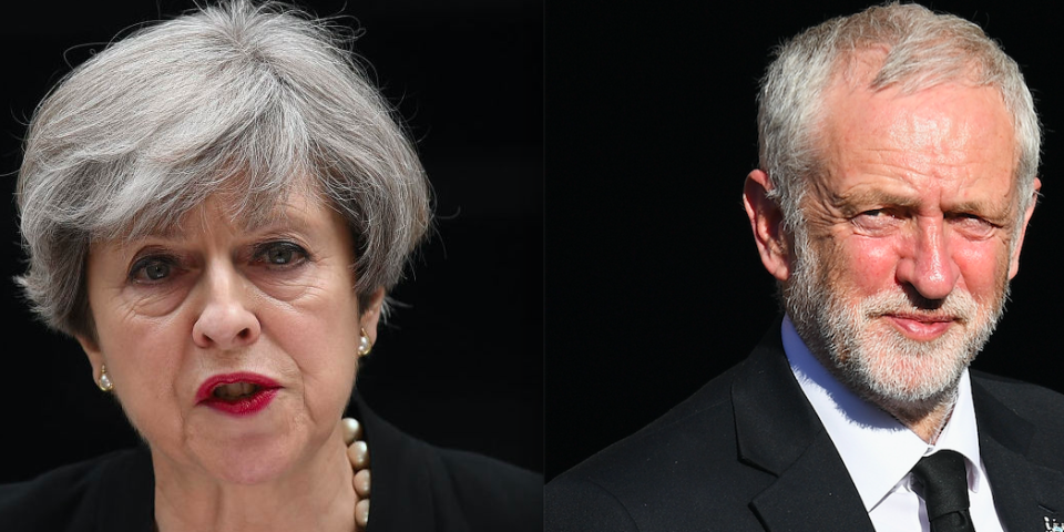 Theresa May and Jeremy Corbn