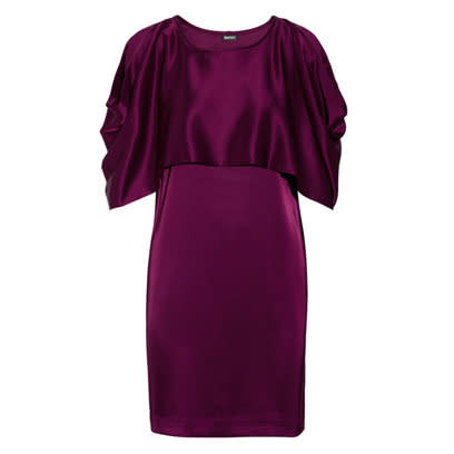 Purple satin dress by DKNY: Jewelled Colour Party Dresses Fashion Trend