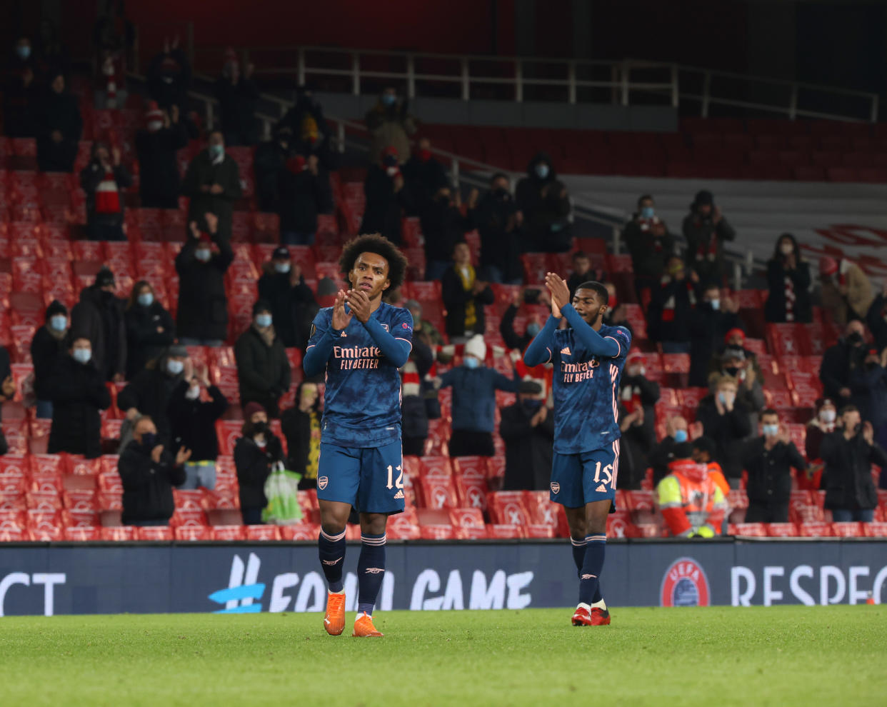 Willian and Ainsley Maitland-Niles of Arsenal.