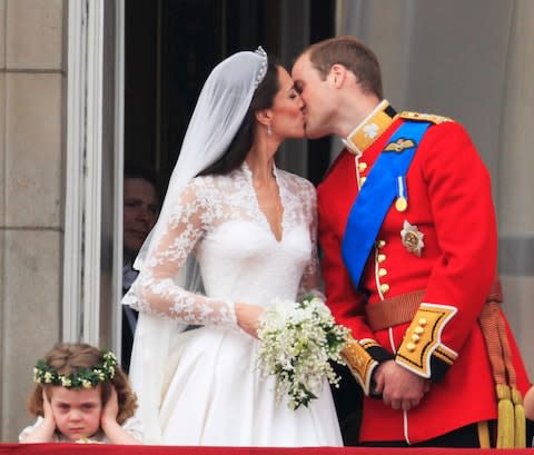 Grace Van Cutsem at the wedding of the Duke and Duchess of Cambridge - Credit: Matt Dunham