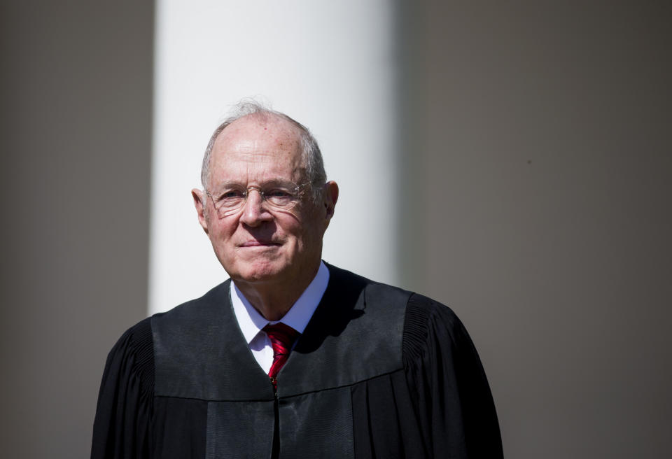 Justice Anthony Kennedy in April. (Photo: Eric Thayer/Getty Images)