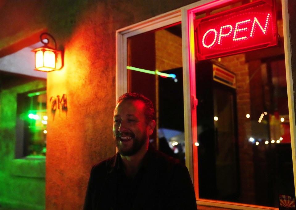 David Cameron, owner, poses for a portrait during the reopening of Lost Leaf in Phoenix on April 1, 2022.