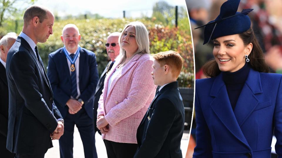 Prince William visiting a British school and Kate Middleton split