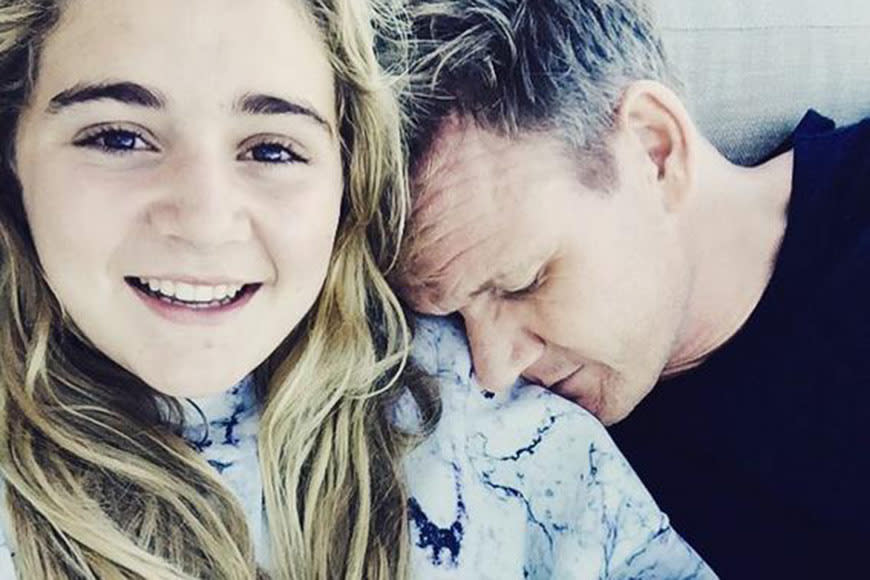 Matilda, who was a guest judge on Master Chef Junior, snaps a pic of her dad falling asleep on her shoulder.