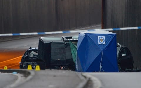 The scene on Lee Bank Middleway in Birmingham  - Credit: SWNS.com