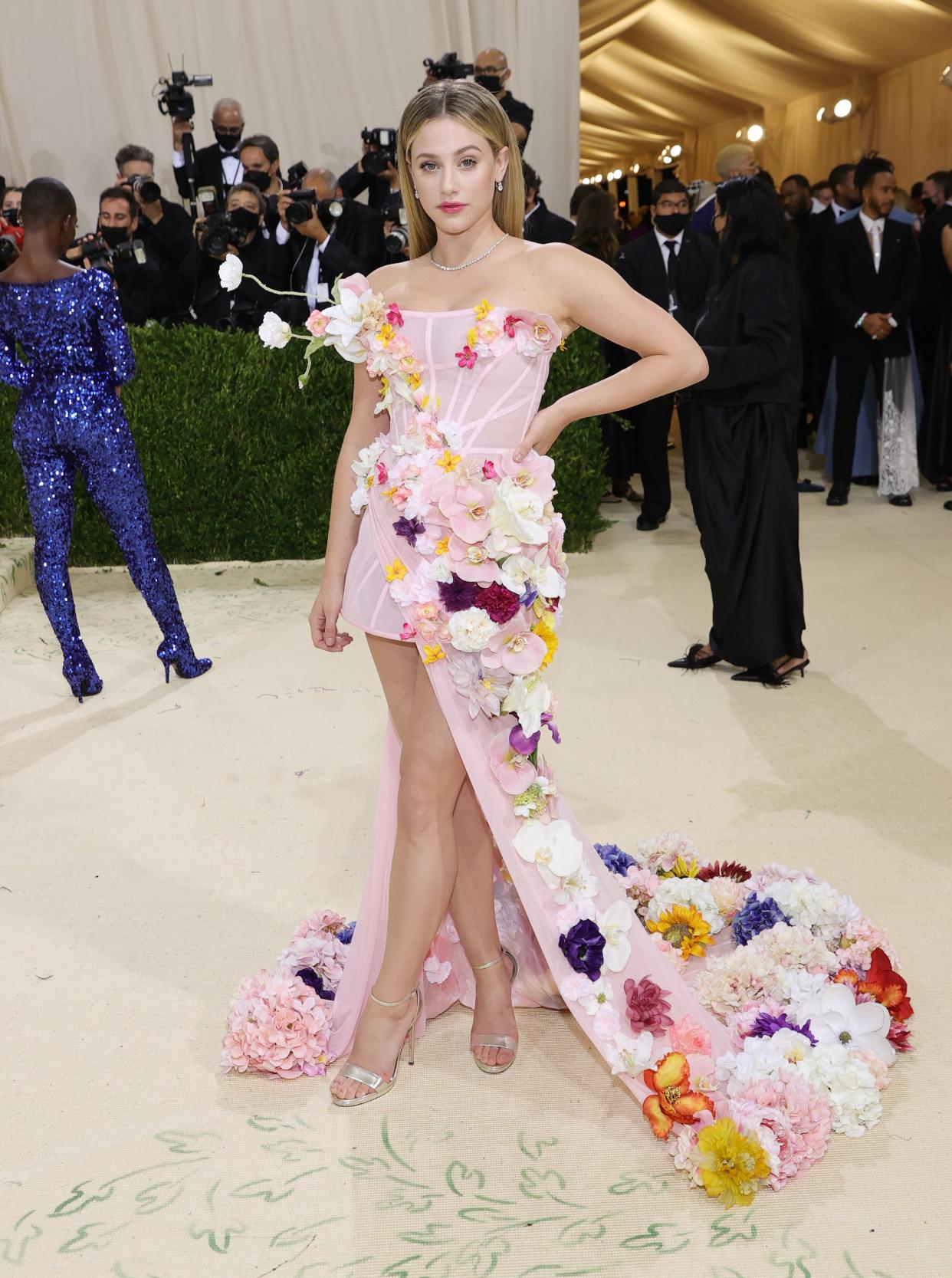 Lili Reinhart attends The 2021 Met Gala Celebrating In America: A Lexicon Of Fashion at Metropolitan Museum of Art on Sept. 13, 2021 in New York.