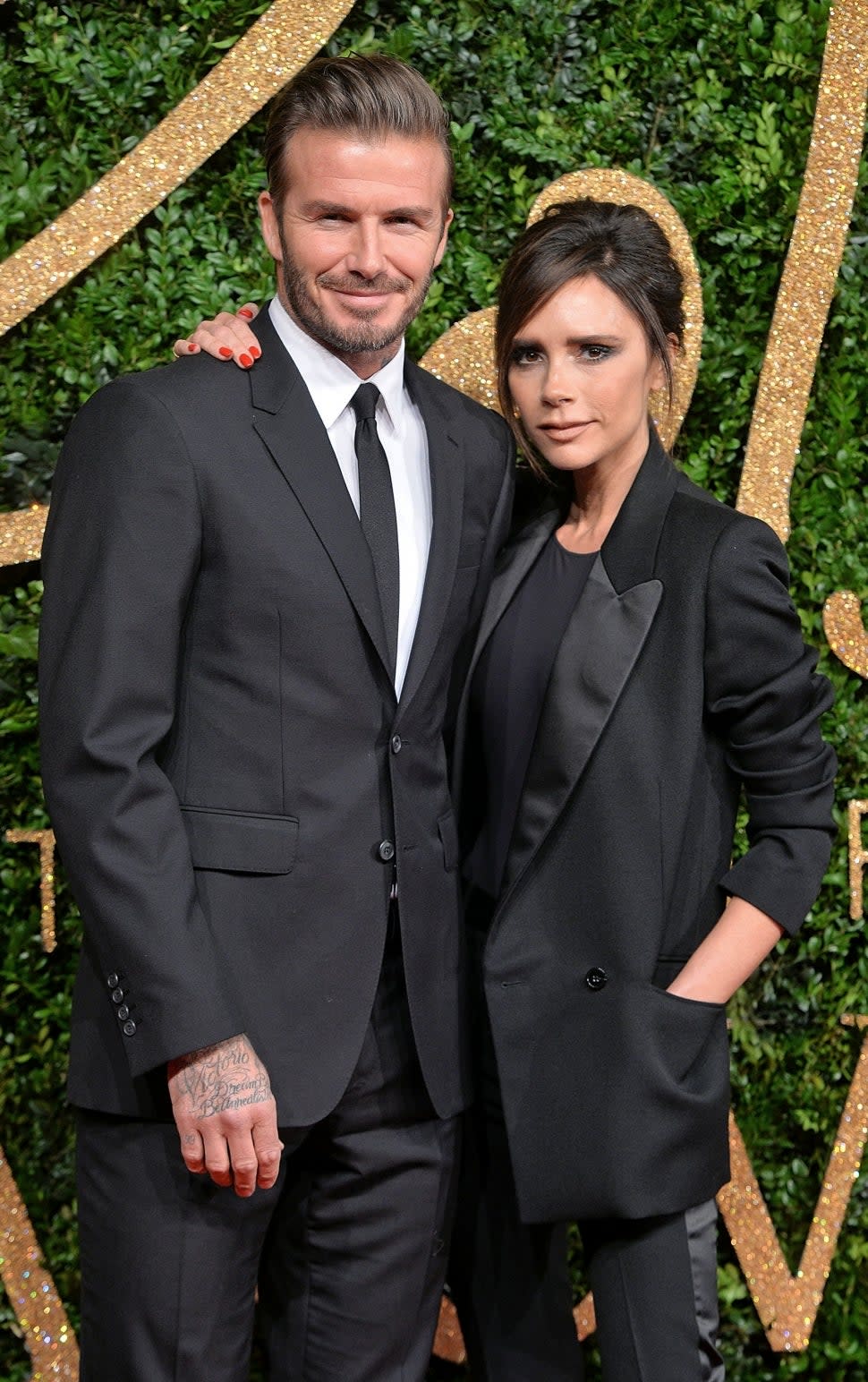 David Beckham and Victoria Beckham at the British Fashion Awards 2015 