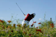 Stanford golfer Rose Zhang hits from the 17th tee during the final round of the NCAA college women's golf championship at Grayhawk Golf Club, Monday, May 22, 2023, in Scottsdale, Ariz. (AP Photo/Matt York)