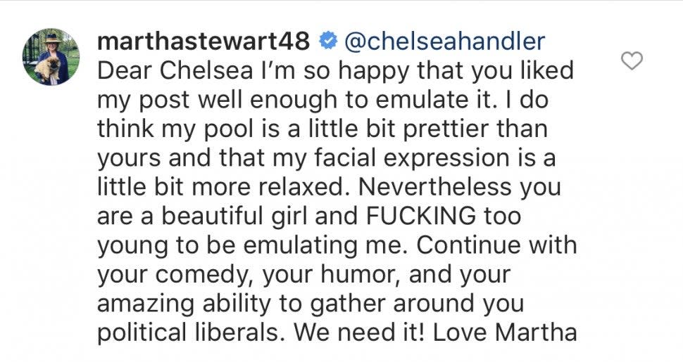 Martha Stewart Comment Chelsea Handler