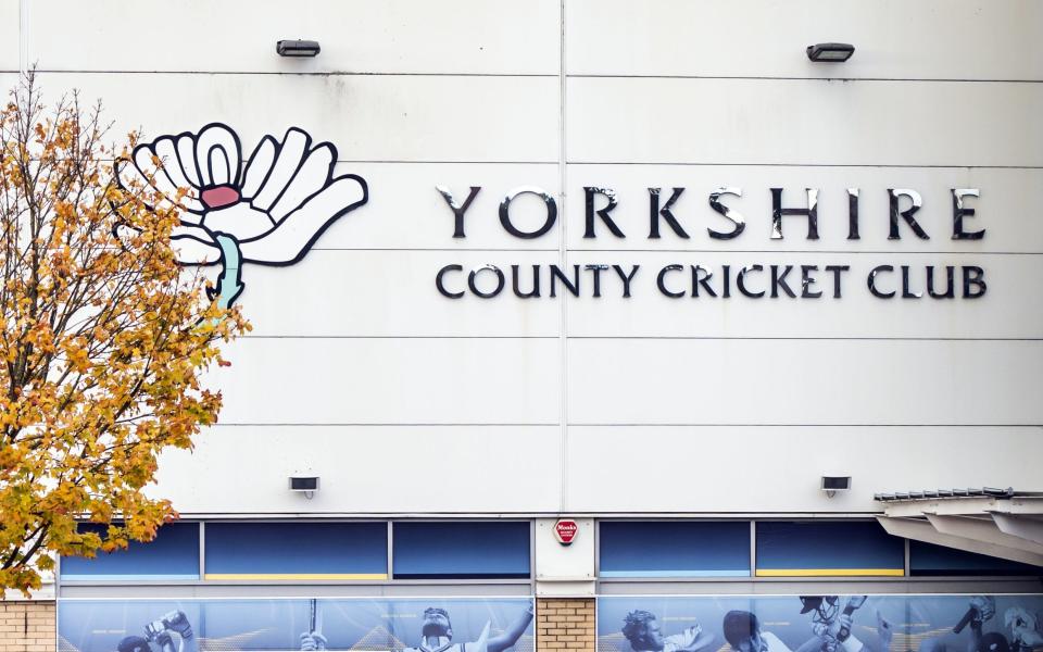 a general view of Yorkshire County Cricket Club's Headingley Stadium in Leeds. Roger Hutton has announced his resignation as chairman of Yorkshire in the wake of the Azeem Rafiq racism allegations