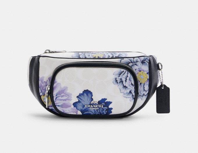 Court Belt Bag In Signature Canvas With Kaffe Fassett Print. Image via Coach Outlet.