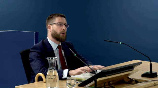 Simon Case giving evidence at the inquiry 