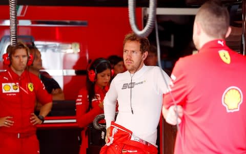  Hockenheimring, Hockenheim, Germany - July 27, 2019 Ferrari's Sebastian Vettel ahead of qualifying - Credit: Reuters