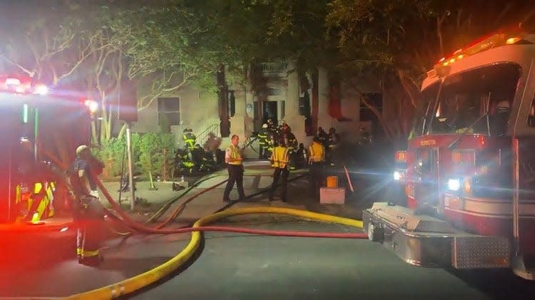 Crews from the Wilmington Fire Department respond to a fire at The Graystone Inn on Wednesday night. The fire was determined to be accidental and started in the kitchen.