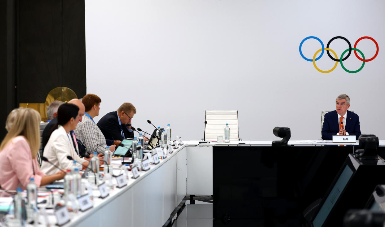 PARIS, FRANCE - JULY 20: International Olympic Committee (IOC) President Thomas Bach during a IOC executive board meeting at Hotel du Collectionneur on July 20, 2024 in Paris, France. (Photo by Kai Pfaffenbach - Pool/Getty Images)