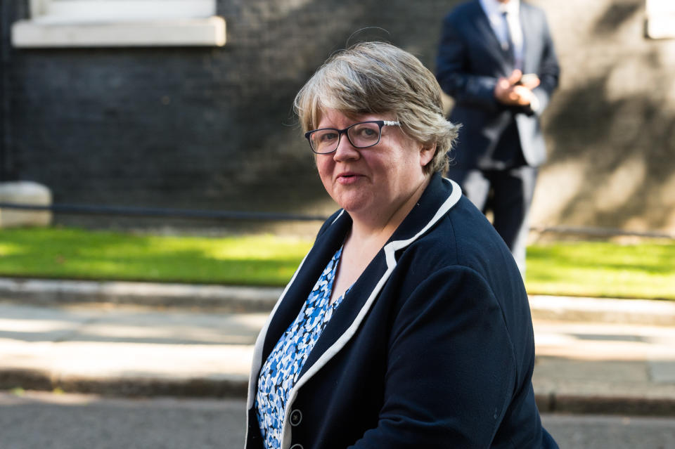 Secretary of State for Work and Pensions Therese Coffey arrives in Downing Street in central London to attend a Cabinet meeting as Parliament returns after summer recess amid the ongoing Coronavirus pandemic on 01 September, 2020 in London, England. (Photo by WIktor Szymanowicz/NurPhoto via Getty Images)