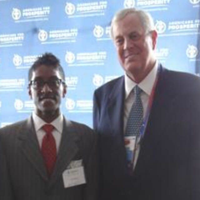 Ali Alexander with Republican megadonor David Koch. (Photo: Instagram: Ali Alexander)