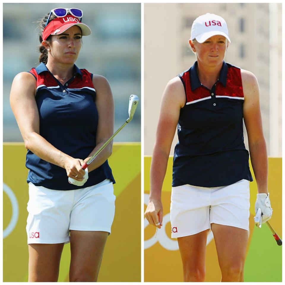 Gerina Piller and Stacy Lewis of Team USA in their matching Adidas gear. (Photos: Getty Images)