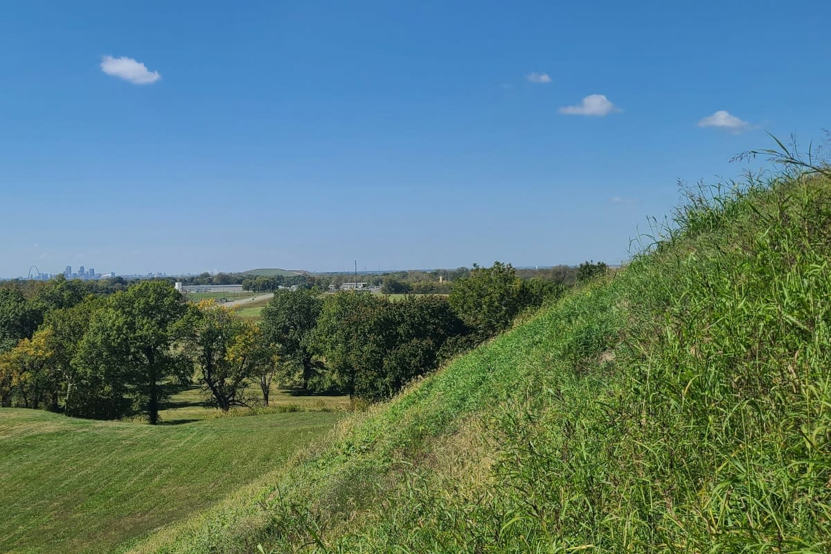 View from Cahokia Mounds State Historic Site, Collinsville, IL, USA