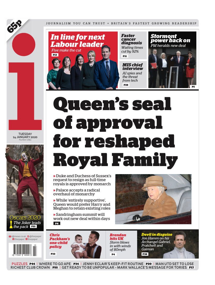 The i says it's a royal seal of approval