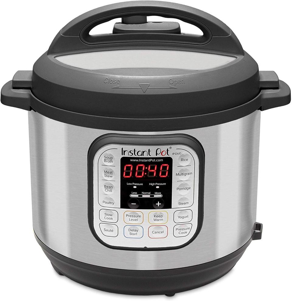 The Instant Pot Duo 7-in-1 electric pressure cooker has a 4.6-star rating and more than 39,000 reviews. Find it for $100 on <a href="https://amzn.to/3aru1Bi" target="_blank" rel="noopener noreferrer">Amazon</a>.
