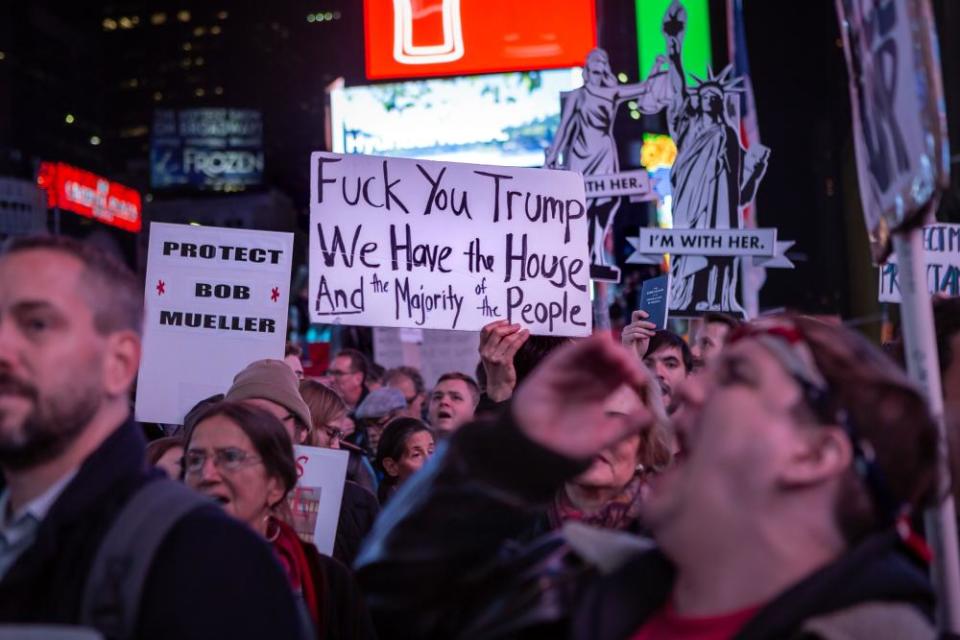 Protests in New York City on 8 November called to protect the Mueller investigation.