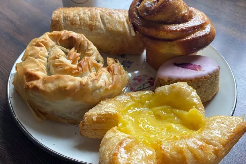 Five cakes and pastries from different bakeries in Weybridge