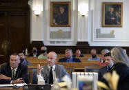 yle Rittenhouse, second from right, appears in court with his legal team for a motion hearing in Kenosha, Wis., on Friday, Sept. 17, 2021. Rittenhouse traveled from his home in Antioch, Ill., about 20 miles (32 kilometers) to Kenosha on Aug. 25, 2020, after seeing a post on social media for militia to protect businesses. Rittenhouse faces multiple charges in the August 2020 shootings in Kenosha. (Sean Krajacic/The Kenosha News via AP)