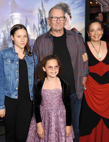 <p>Jason LaVeris/FilmMagic</p> Ed, his wife Catherine Russoff and their daughters Sophia and Claire in 2016