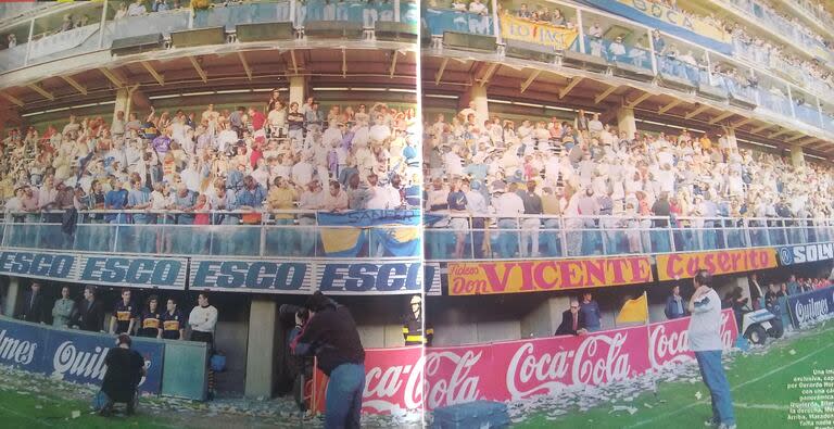 Un momento único: 3 de noviembre de 1996: Bilardo como DT de Boca; Menotti como técnico de Independiente, y Maradona en su palco; fue triunfo de los Rojos 1-0 con gol de Guerrero / Gerardo Horovitz (El Gráfico)