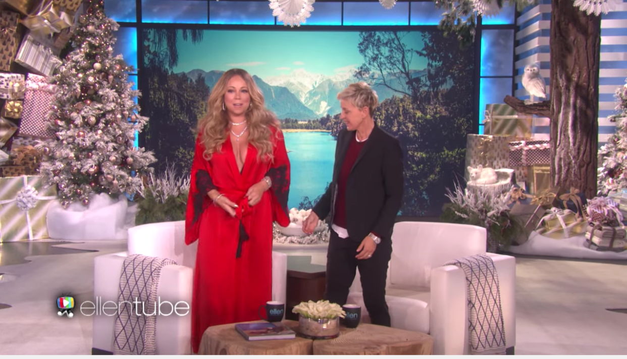 Um, we need that robe Mariah Carey wore on “Ellen,” please and thank you