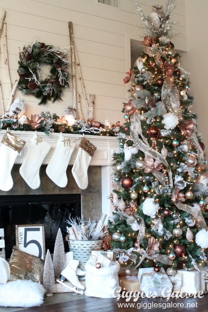 63) Glam Metallic Farmhouse Christmas Tree