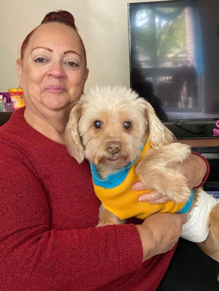 Puerto Rican Evelyn Colón moved to Lancaster, Pa., to take care of her elderly parents, after being damaged by Hurricane Maria in 2017. Her father died in 2019 without fulfilling his wish to return to the island. (Maria Pena / Telemundo)