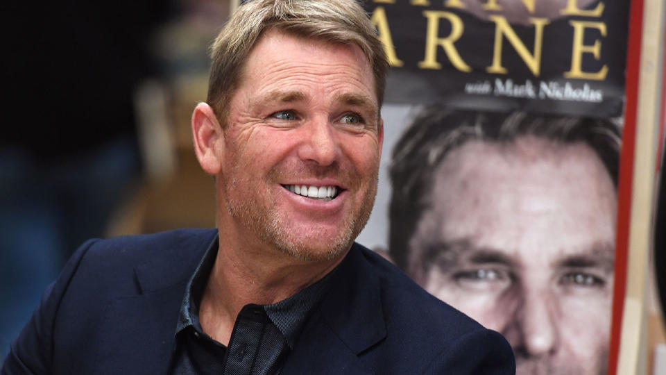 Shane Warne during a book signing event for his new autobiography titled “No Spin”. (Photo by William WEST / AFP) (Photo credit should read WILLIAM WEST/AFP/Getty Images)