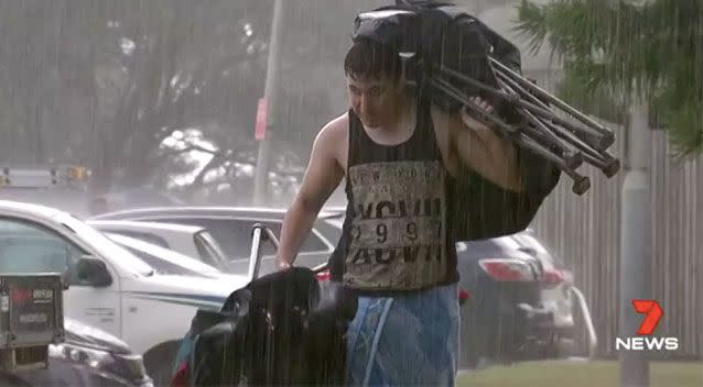 It was a day of extremes for Sydney with rain hitting the east. Source: 7 News