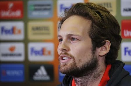 Football Soccer - Manchester United Press Conference - Olimp-2 Stadium, Rostov-on-Don, Russia - 8/3/17 Manchester United's Daley Blind during the press conference Reuters / Maxim Shemetov Livepic