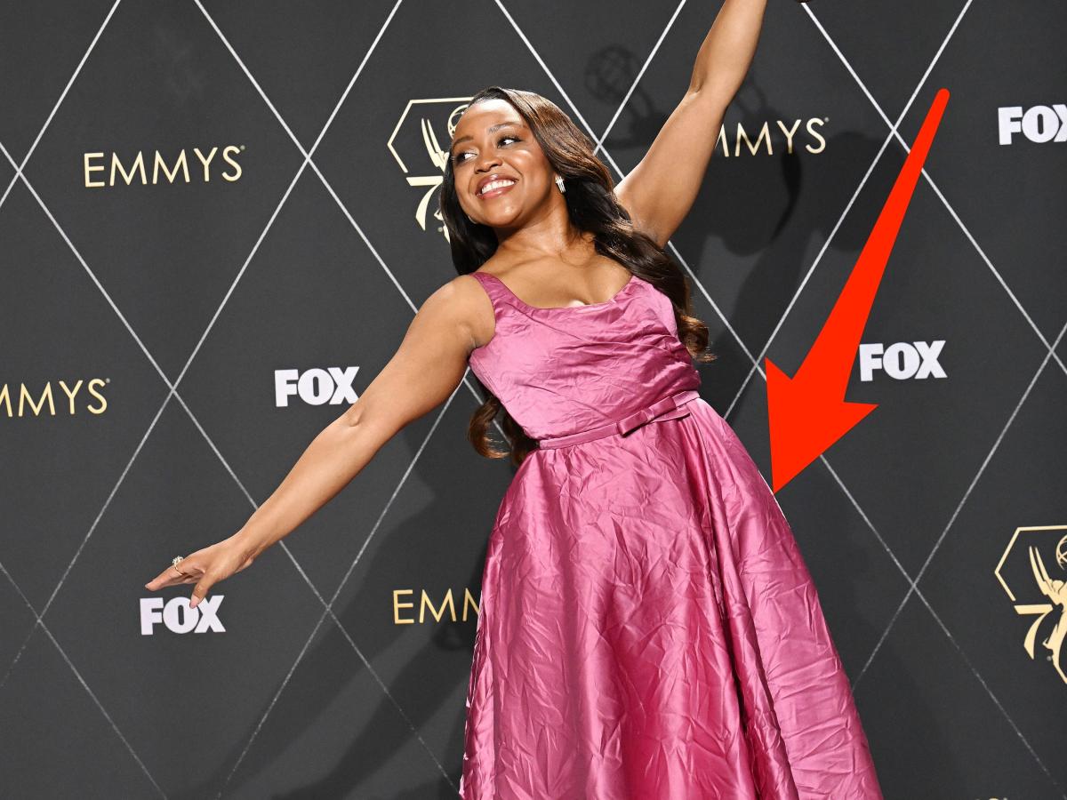 Dior on X: Soft palettes. Quinta Brunson graced the #75thEmmys in a  stunning #DiorCouture pink crushed silk satin dress and belt, designed by  Maria Grazia Chiuri. Look closer to note a true