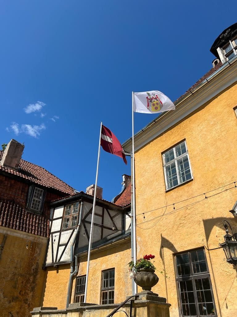 The von Rosen family flag flies over the Lielstraupe castle in Latvia, after Utahn Jakob Von Rosen raised it in April.