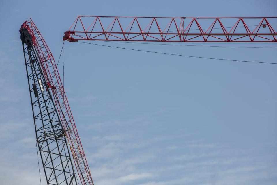 Two cranes collided in Austin Wednesday.
