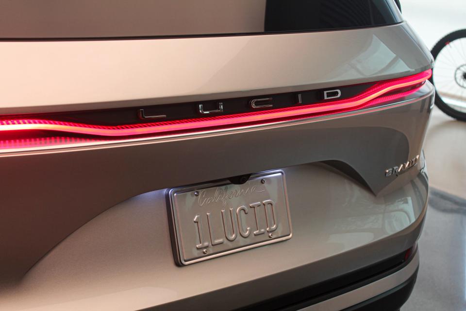 Rear light bar on the Lucid Gravity SUV.